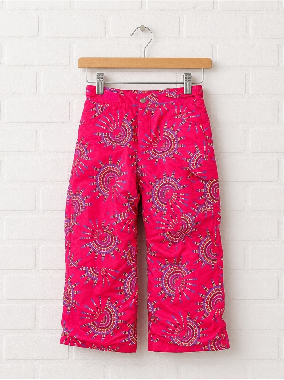 Columbia Bright Pink Printed Kids Ski Snow Pants